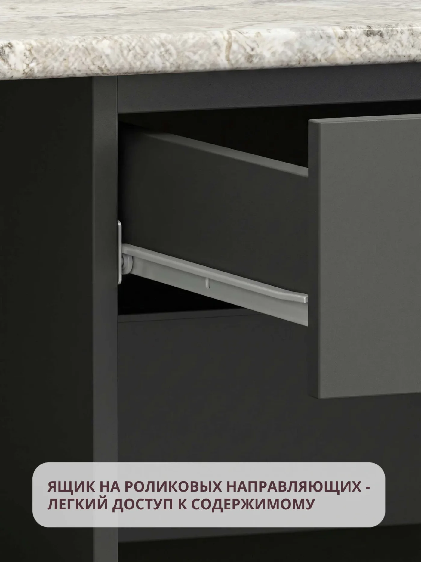 Кухонный гарнитур прямой олмеко "Лима", 100см, диамант серый