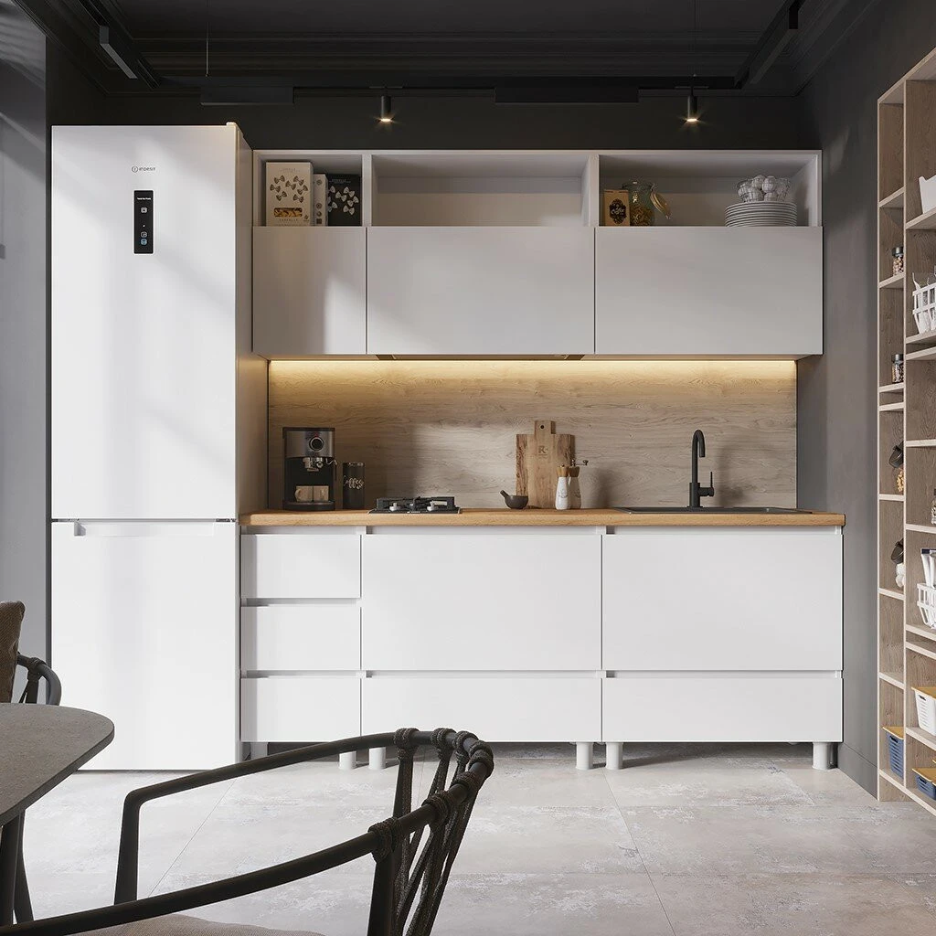 Кухонный гарнитур, Хелен 2,0 200х217х60 см, цвет белый/белый